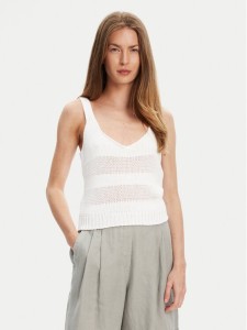 United Colors Of Benetton Top 1898DH018 Biały Relaxed Fit