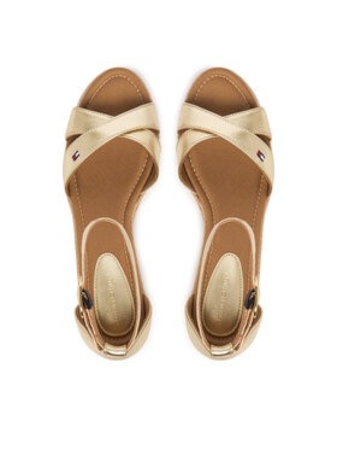 Tommy Hilfiger Espadryle Metalic Crossover Strap FW0FW09333 Złoty