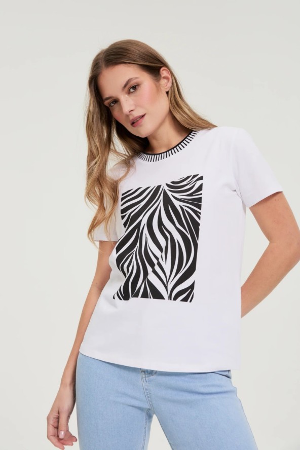 T-shirt z nadrukiem biały