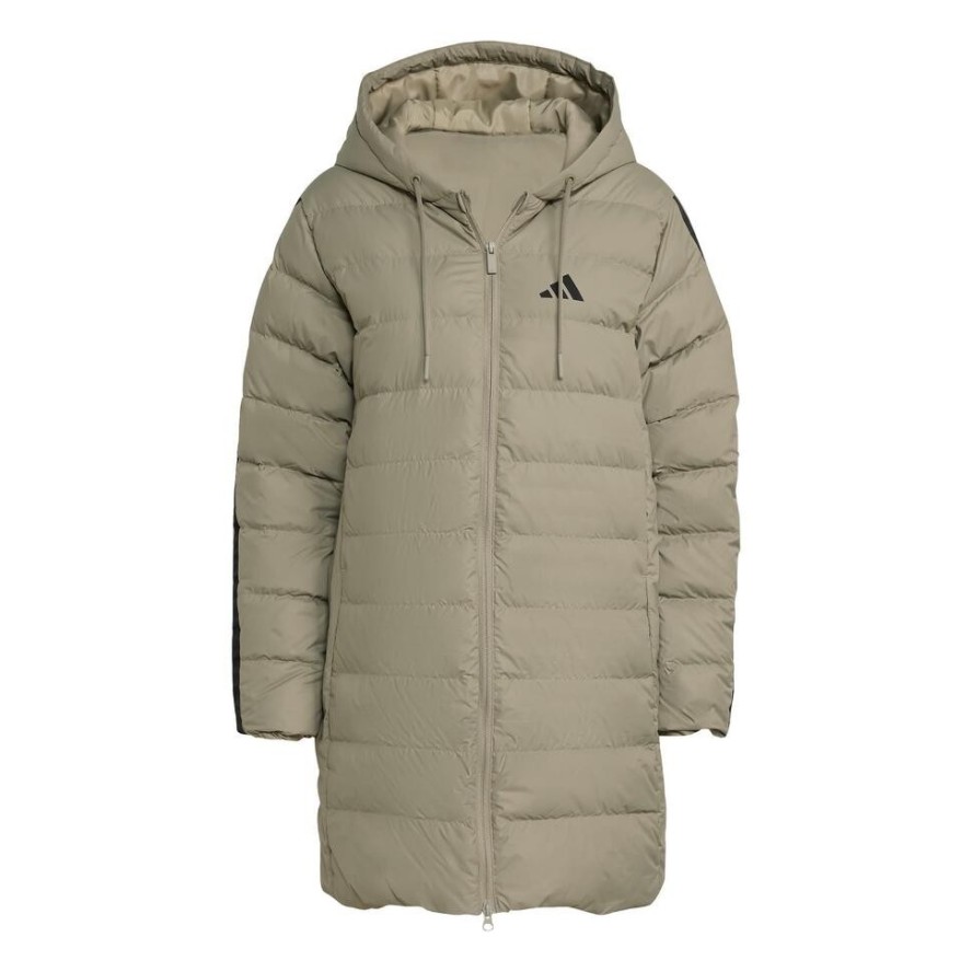 Parka z kapturem Essentials CLIMAWARM 3-Stripes Light Down