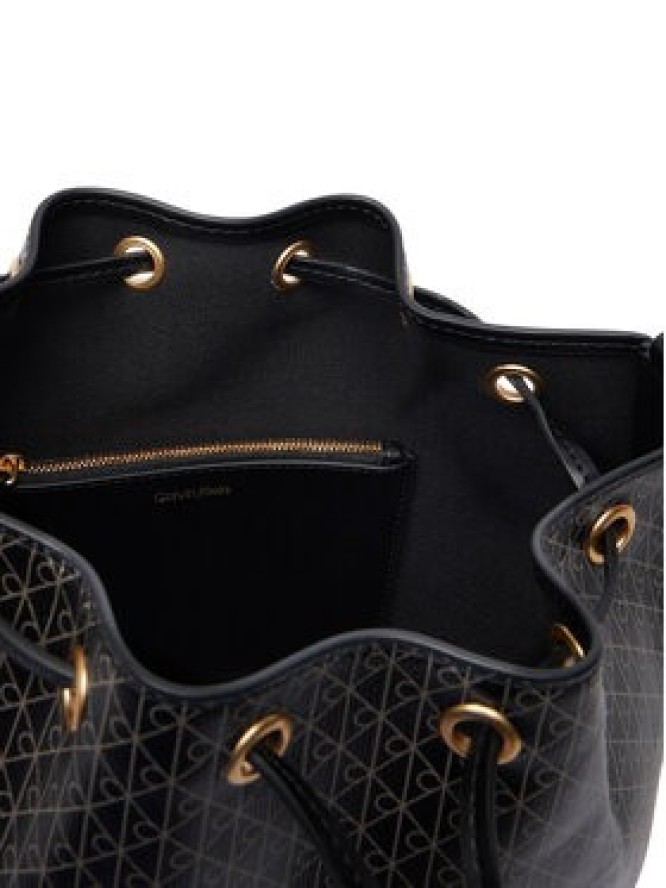 Calvin Klein Torebka Emblem Aop Drawstring Bucket LV04F3785G Czarny