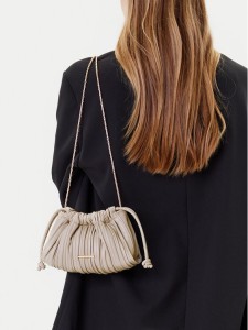 Calvin Klein Torebka Plisse Mini Drawstring Bag LV04F3077G Écru