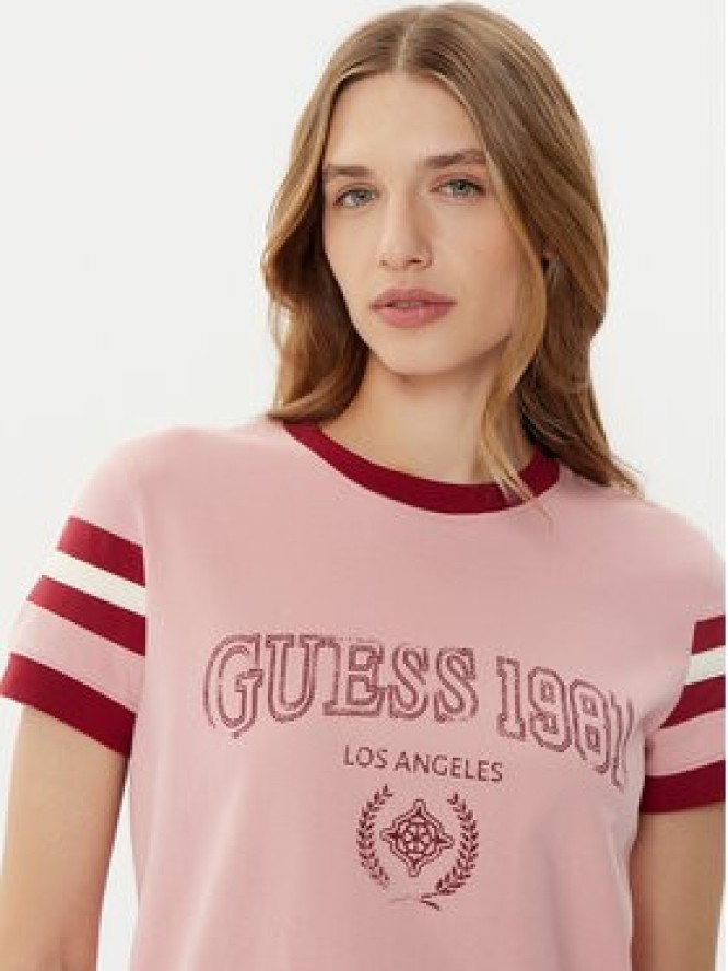 Guess T-Shirt V5RI00 KA260 Różowy Regular Fit