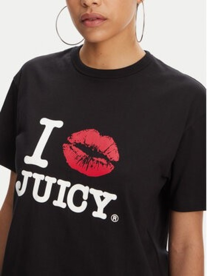 Juicy Couture T-Shirt I Kiss JCWCT125348 Czarny Oversize