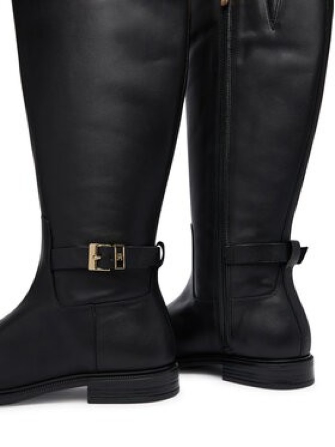 Tommy Hilfiger Kozaki Th Buckle Leather Knee Boot FW0FW09572 Czarny