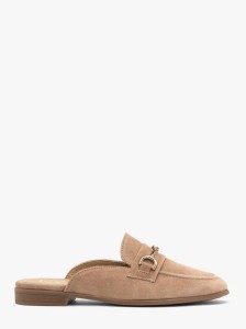 Welurowe klapki typu mule z ozdobą