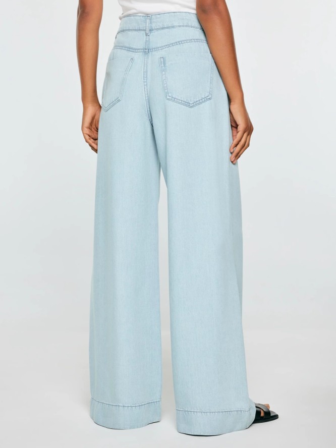 spodnie damskie jeansowe wide niebieskie colette 163