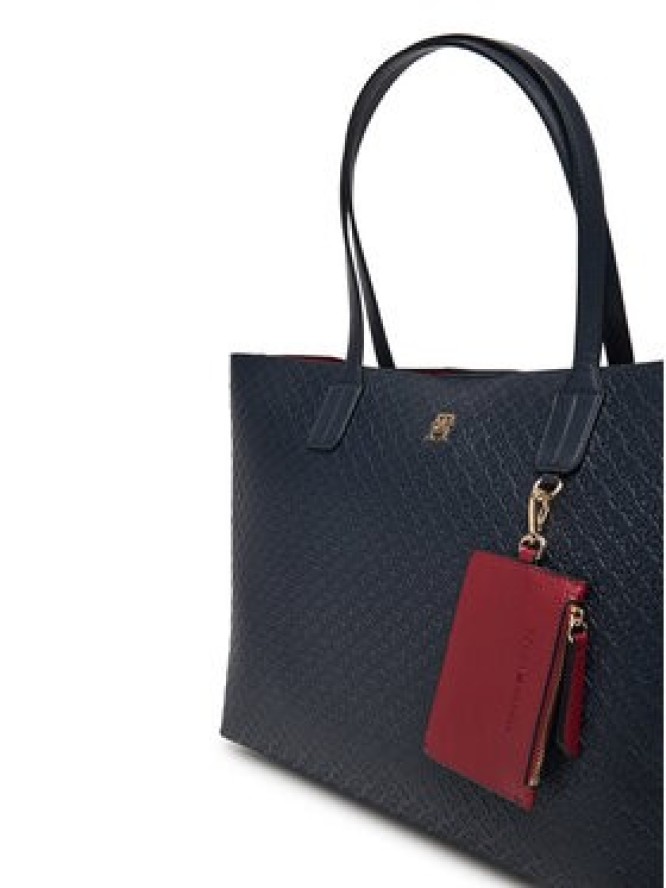 Tommy Hilfiger Torebka Th Icon Tote Mono AW0AW19004 Granatowy