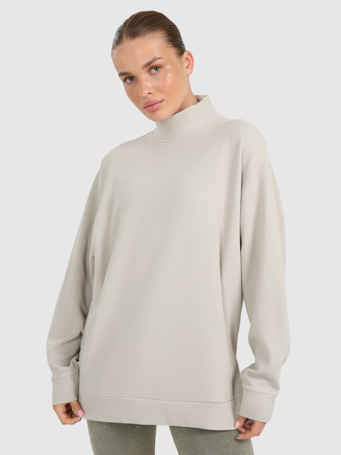 4F Bluza dresowa do jogi i pilatesu damska - beżowa L