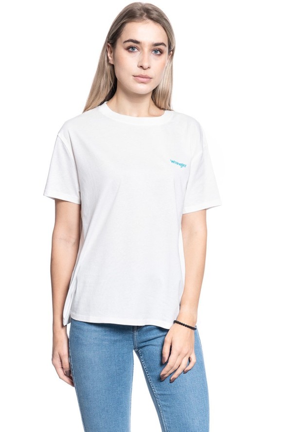 T-SHIRT DAMSKI WRANGLER BOYFRIEND TEE OFF WHITE W7Q2GH737 112132081