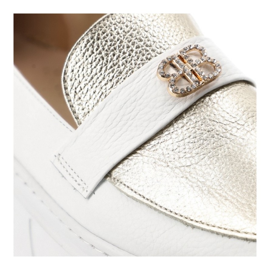 Białe Półbuty Armodo Wsuwane Mokasyny Damskie