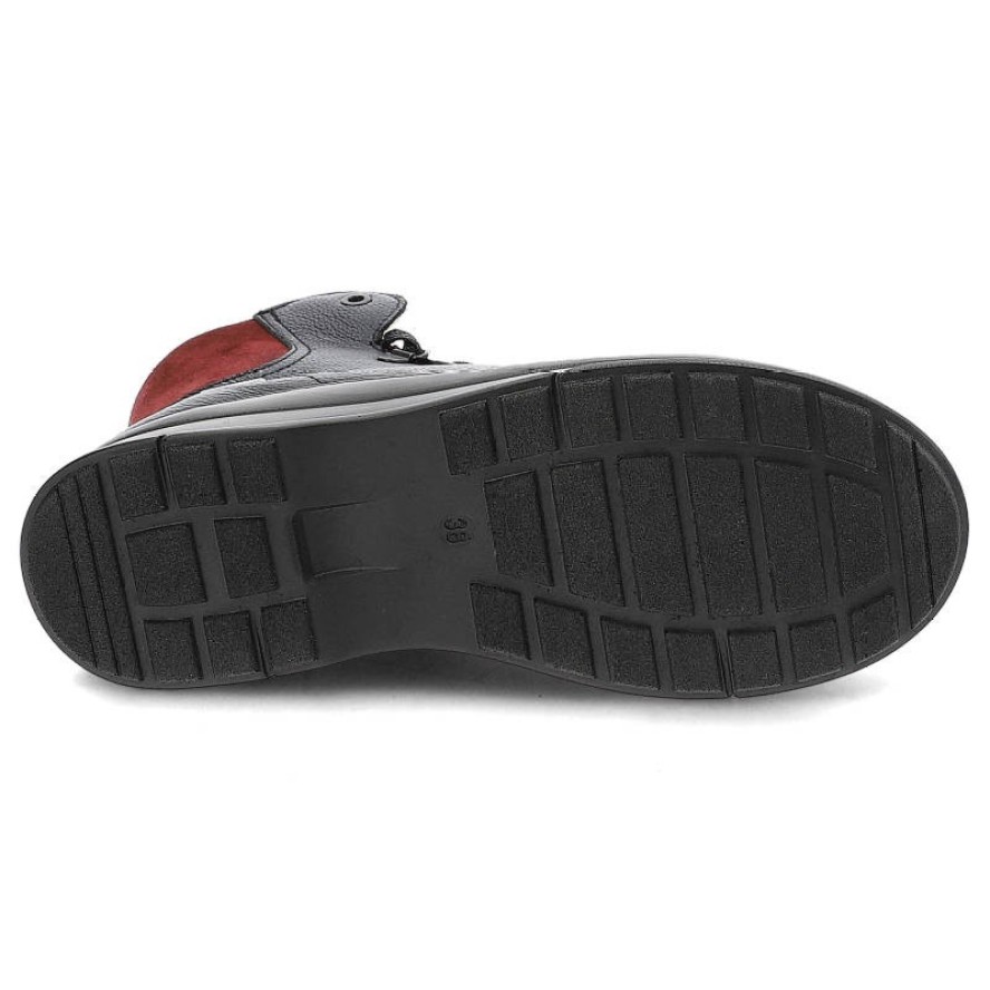 Granatowe Trzewiki Pollonus Ocieplane Obuwie Damskie