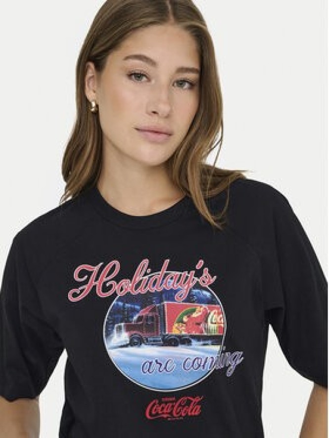 ONLY T-Shirt Coca Cola 15355794 Czarny Regular Fit