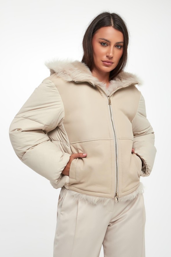 Kurtka damska dwustronna z futrem PESERICO