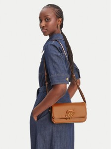 Tommy Hilfiger Torebka Th Script Flap Crossover AW0AW18399 Brązowy