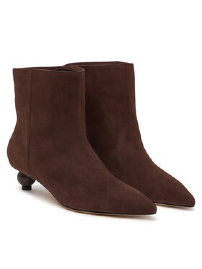 Weekend Max Mara Botki Wkacapanna 2625796014 Brązowy ciemny