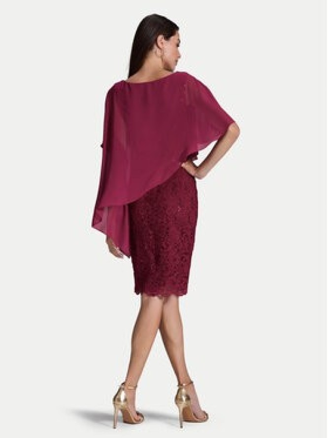 Swing Sukienka koktajlowa 77760410 Bordowy Regular Fit
