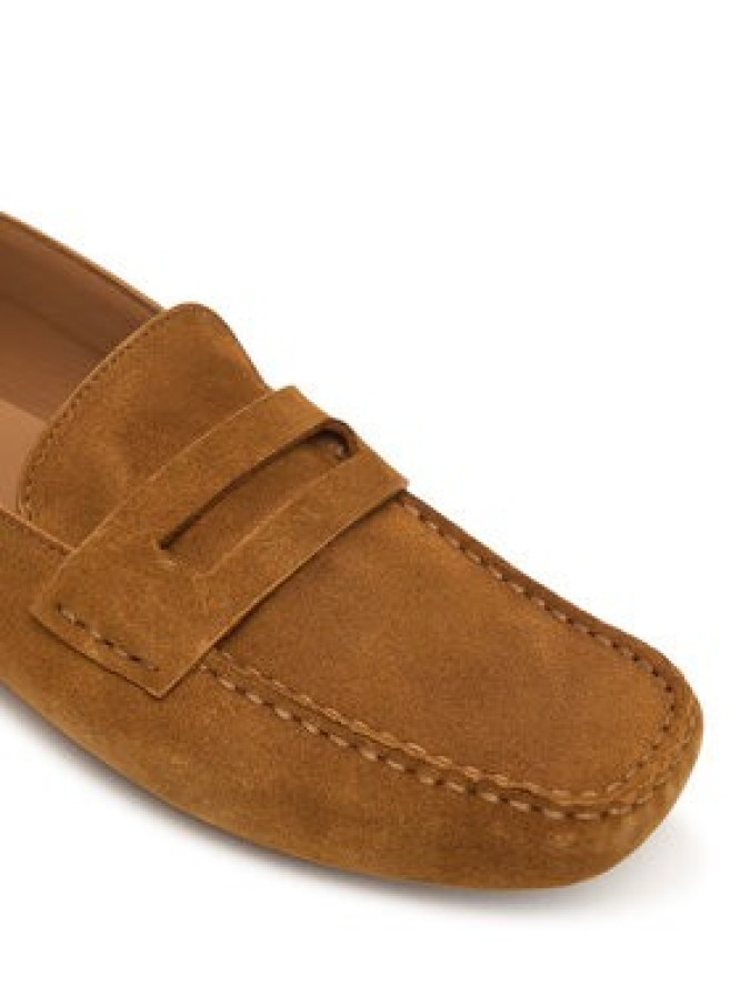 Calvin Klein Mokasyny Square Driver Suede HW0HW02844 Brązowy