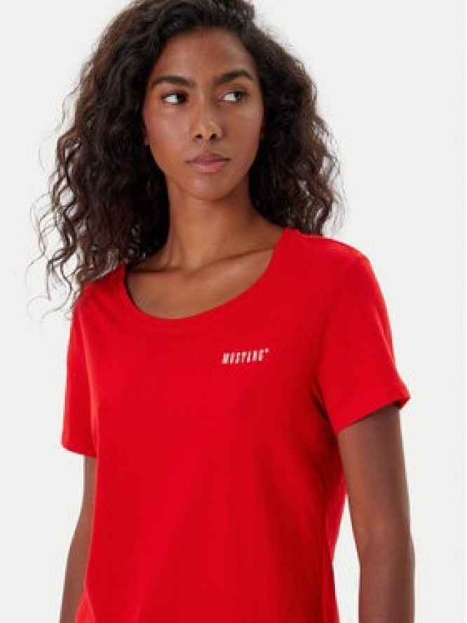 Mustang T-Shirt Alma 1016748 Czerwony Regular Fit