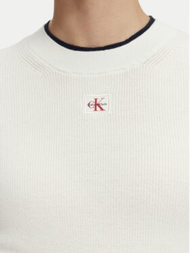 Calvin Klein Jeans Sweter LV047G309G Kremowy Regular Fit