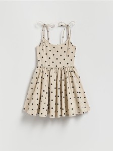 Sukienka w kropki - beżowy