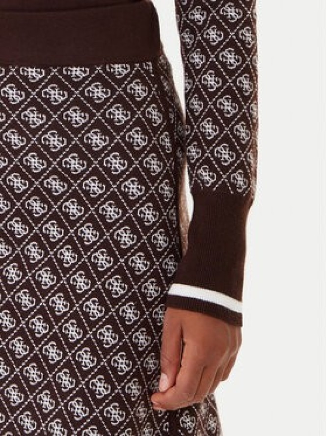Guess Sweter W5BR24 Z3JD2 Brązowy Slim Fit