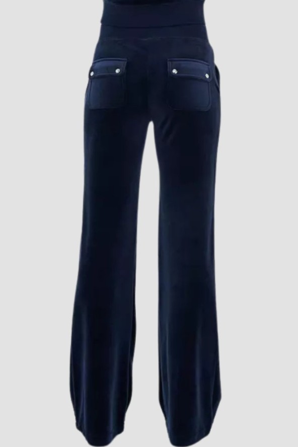 JUICY COUTURE Granatowe spodnie dresowe damskie Layla Low Rise Pocket, Rozmiar S