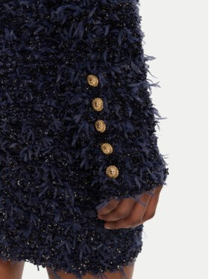 Balmain Kardigan DF0SK249KH74 Granatowy Regular Fit