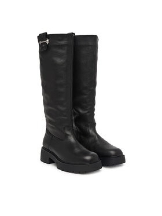 Calvin Klein Kozaki Chunky High Boot Lth Hdw HW0HW03201 Czarny