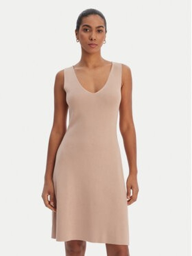 Morgan Sukienka dzianinowa 261-RMORESA Beżowy Slim Fit