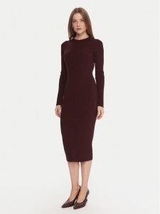 Kontatto Sukienka dzianinowa 3M0829C Bordowy Slim Fit