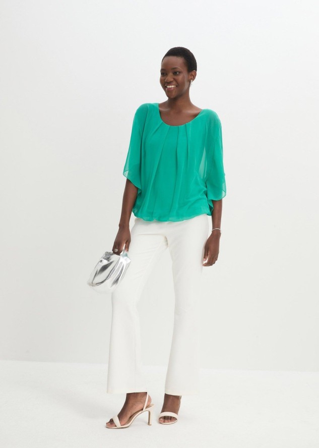 Bluzka szyfonowa z topem