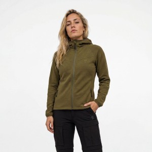 Poederbaas Damska Bluza Outdoor z Wełną Merynosów - Oliwkowy