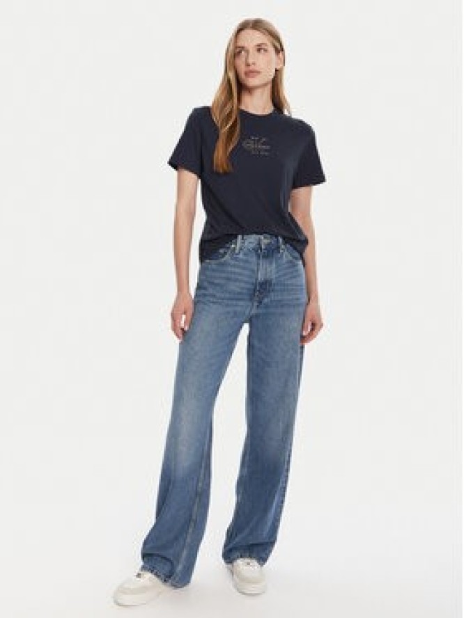 Calvin Klein Jeans T-Shirt Classic Monologo LV047D873G Granatowy Regular Fit