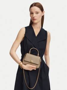 Tory Burch Torebka Charlie Quilted Mini Top Handle Chain Wallet 186032 Beżowy