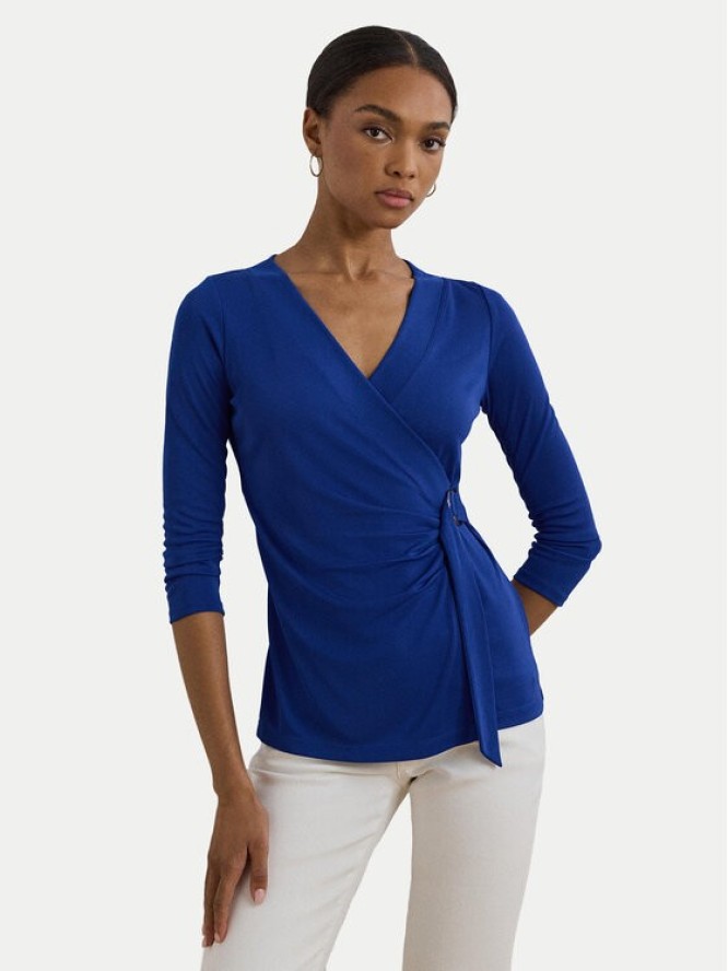 LAUREN RALPH LAUREN Bluzka 200889081020 Niebieski Slim Fit