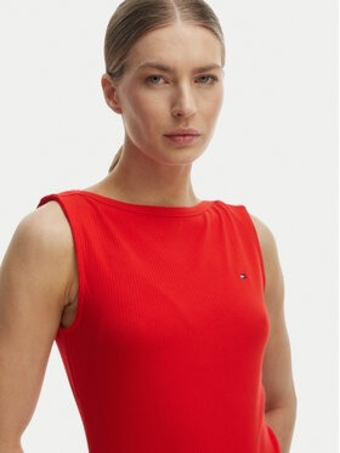 Tommy Hilfiger Top WW0WW47807 Pomarańczowy Slim Fit