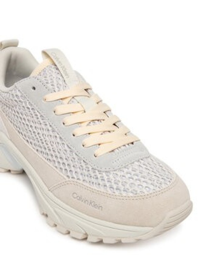 Calvin Klein Sneakersy Hike Runner Lace Up Techmix YW0YW02030 Écru