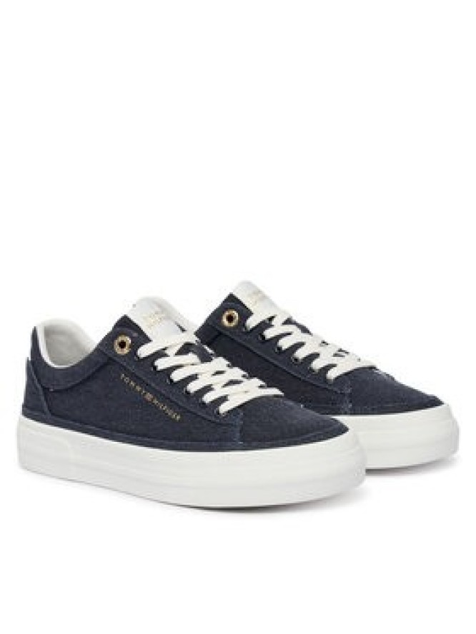 Tommy Hilfiger Tenisówki Th Foxing Platform Washed Canvas FW0FW09172 Niebieski