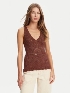 TWINSET Top 251TT3195 Brązowy Slim Fit