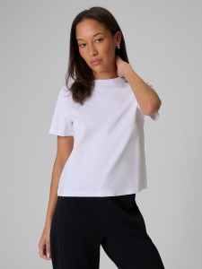 4F T-shirt regular gładki damski - biały S