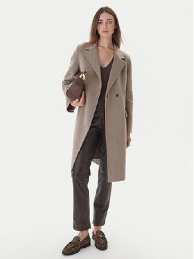 ViCOLO Płaszcz wełniany TF0073 Brązowy Regular Fit