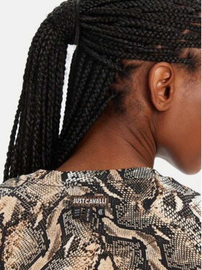 Just Cavalli T-Shirt 78PAHE01 Brązowy Regular Fit