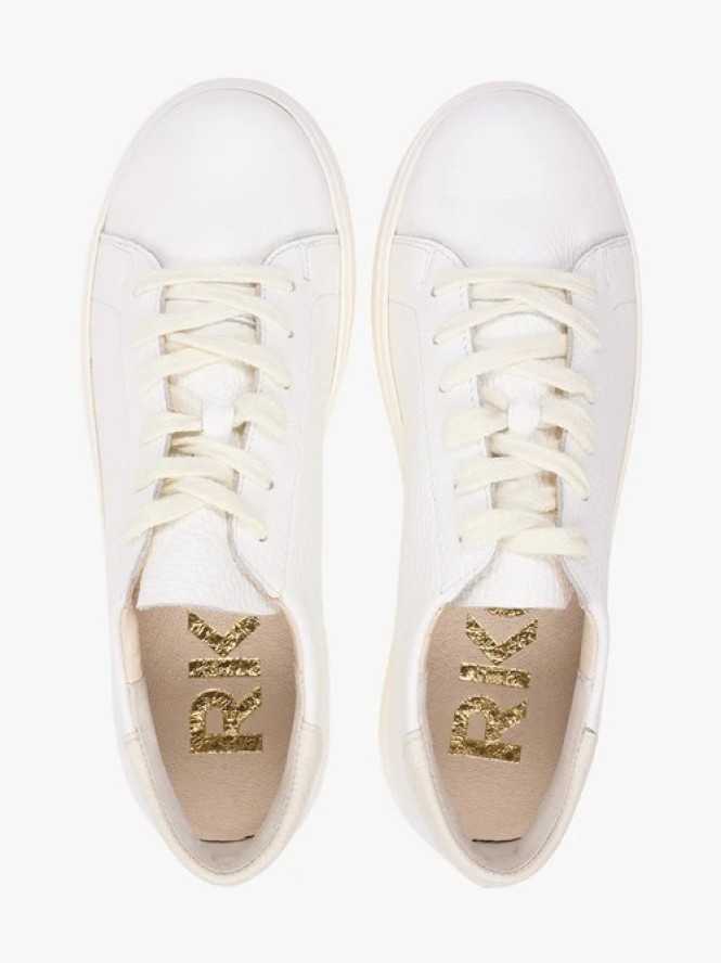 Białe sneakersy ze skóry licowej