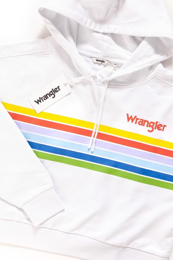 BLUZA WRANGLER DAMSKA CROPPED HOODY WHITE W6073HP12 112130434