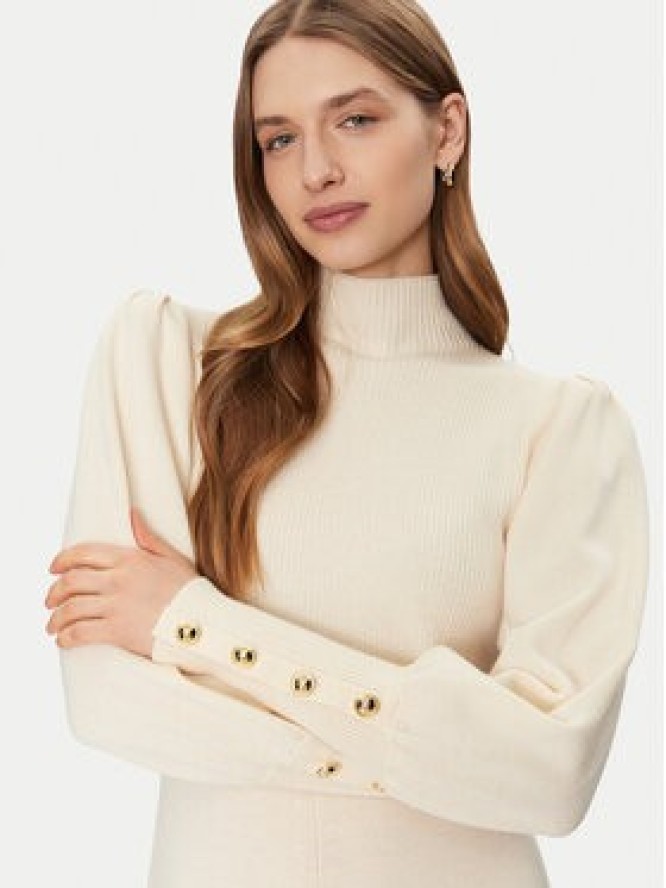 Luisa Spagnoli Sukienka dzianinowa Magalin 58414 Écru Regular Fit