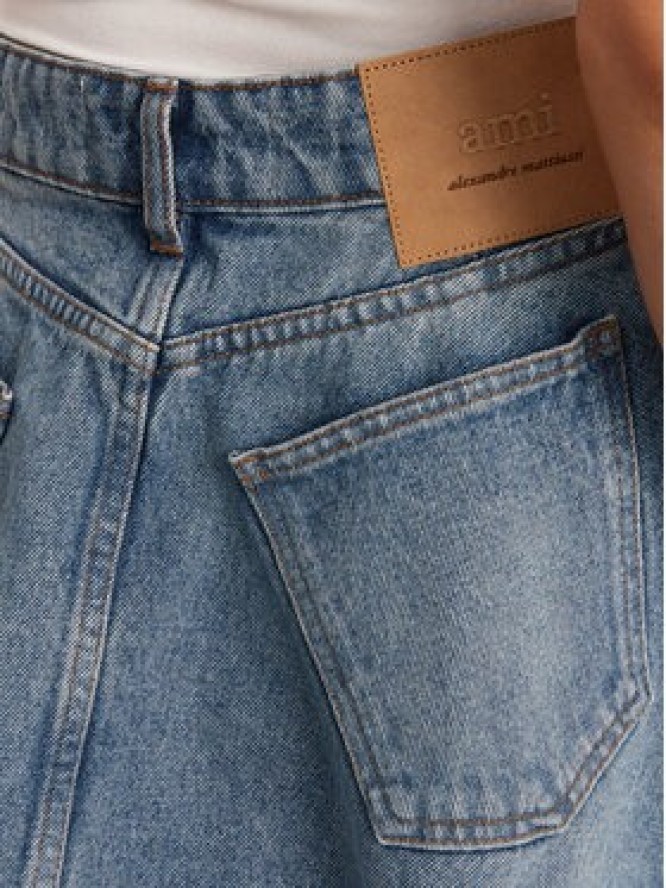 AMI Paris Spódnica jeansowa FSK038.DE0046 Granatowy Regular Fit