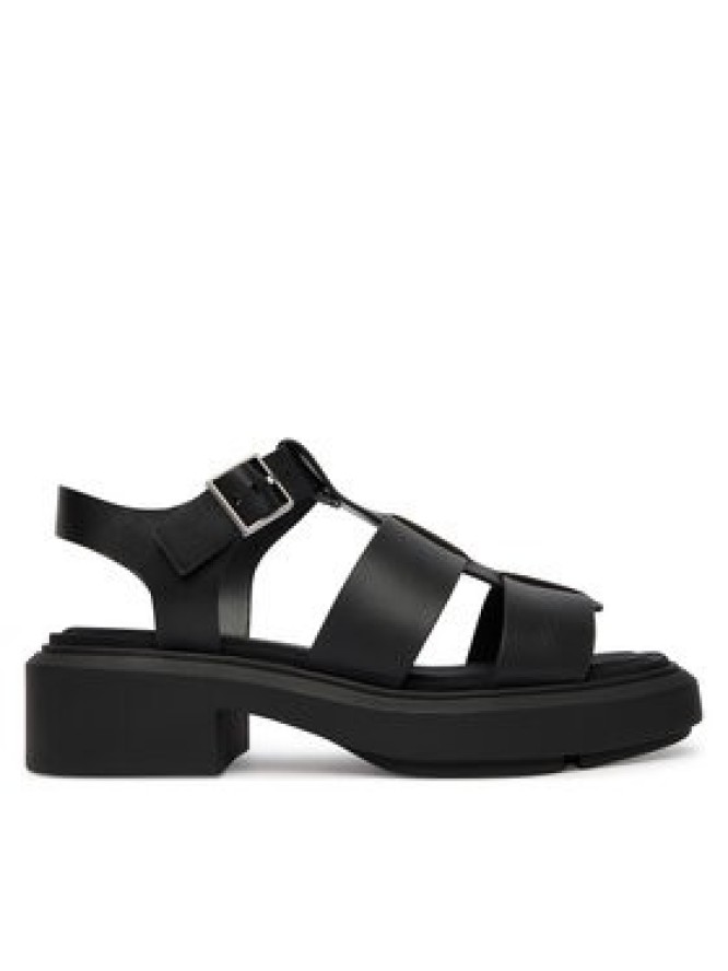 Calvin Klein Sandały Chunky Sandal Fisherm Lth HW0HW02904 Czarny