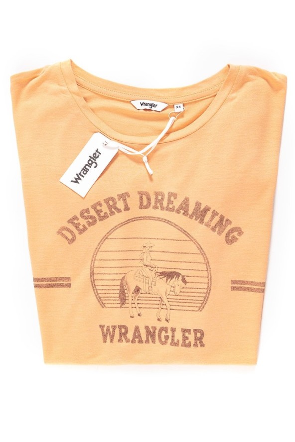 WRANGLER T SHIRT DAMSKI DRAPE TEE APRICOT NECTAR W7016DI65 112130884