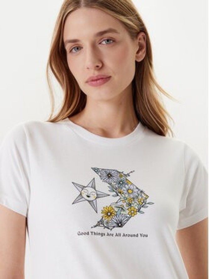 Converse T-Shirt Nature Star Chevron 10027752-A02 Biały Regular Fit